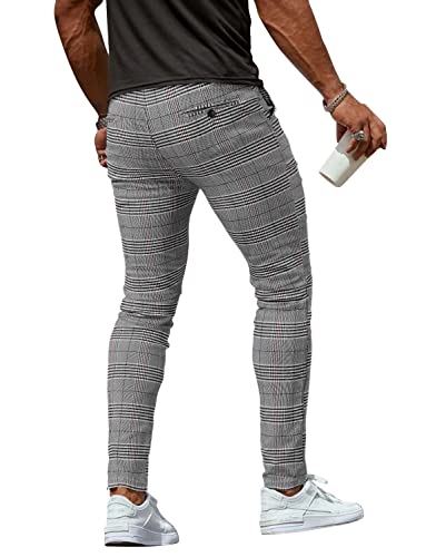 Woenzaia Herren Slim Fit Kleid Hose Casual Stretchy Twill Chinos Tapered Skinny Slacks, #1 Graphitgrau, 28 von Woenzaia