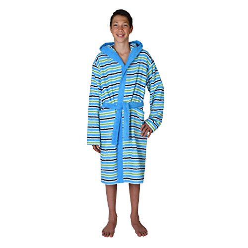 Wörner Mädchen Bademantel Badetücher "Ringel ozean" Frottee (164, Bademantel Ringel ozean) von WöRNER SüDFROTTIER