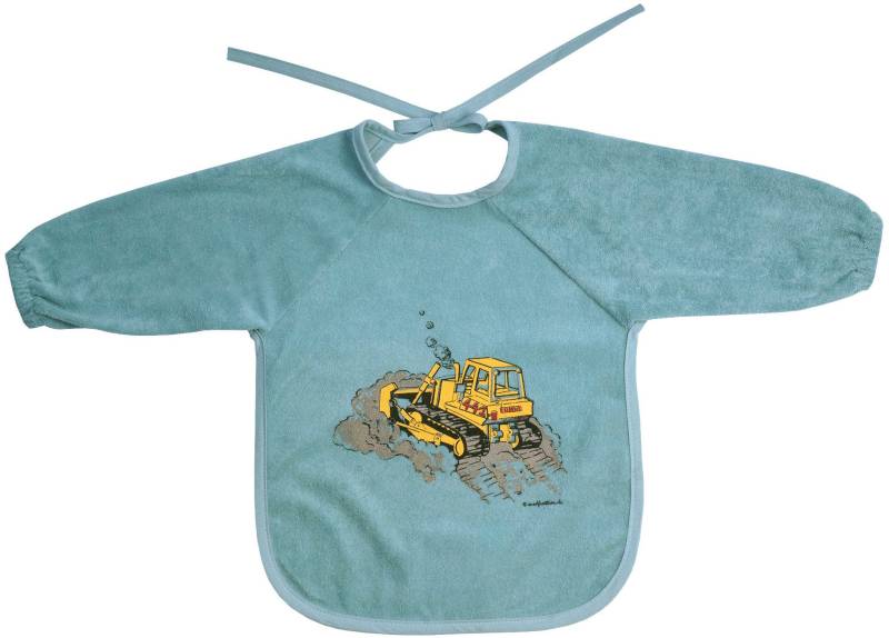 Wörner Lätzchen "Planierraupe eisblau" 1 Stk. tlg. mit Ärmeln, beschichtet, schützt vor durchnässen von Wörner