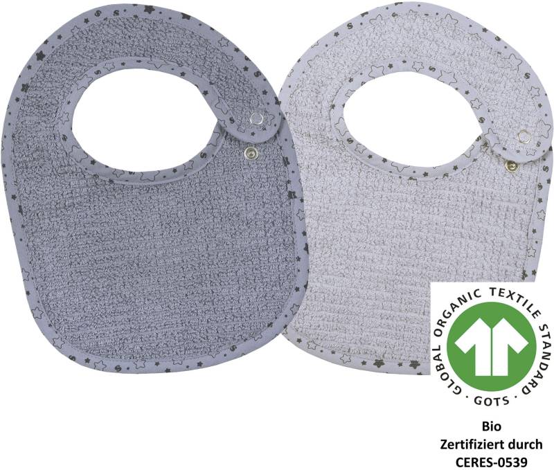 Wörner Lätzchen "at home Druckknopflatz 22x29 cm 2er Set" 2 Stk. tlg. Biobaumwolle, maschinenwaschbar, trocknergeeignet von Wörner