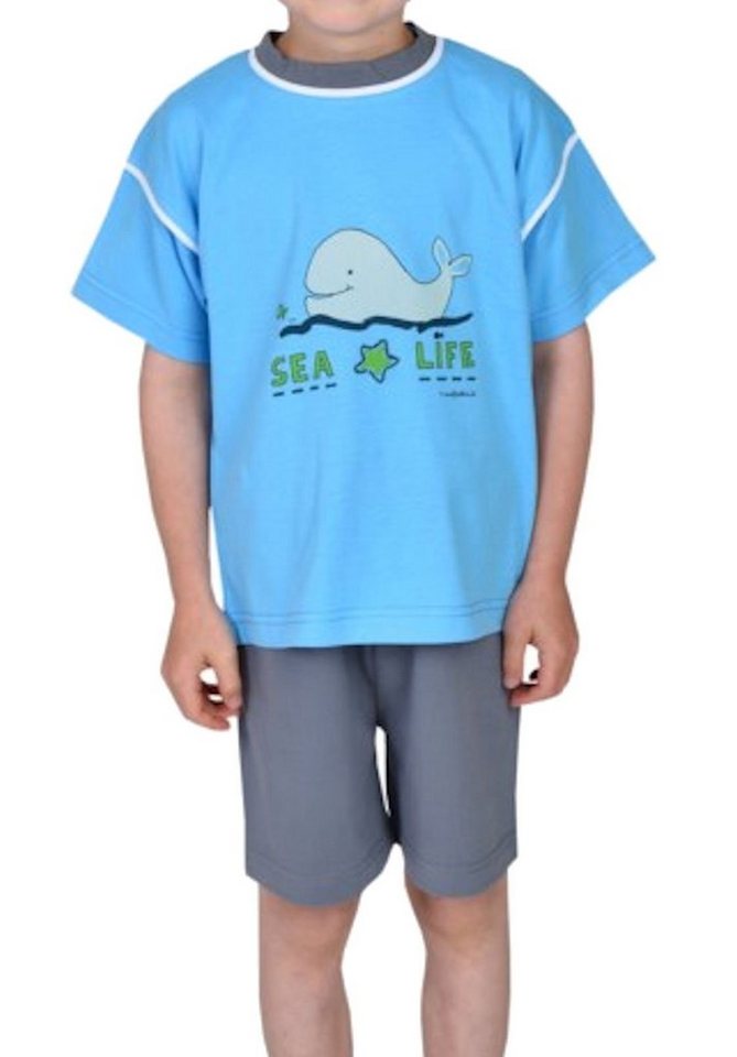 Wörner Shorty Wörner Jungen Shorty kurzer Schlafanzug Wal Sea life ozean hellblau (2 tlg) von Wörner