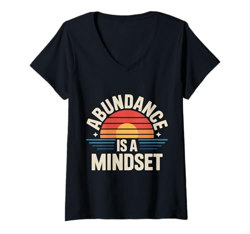 Damen Abundance is A Mindset Wohlstandswachstumspositivität - T-Shirt mit V-Ausschnitt Damen Abundance is A Mindset Wohlstandswachstumspositivität - T-Shirt mit V-Ausschnitt von Wohlstandsmotivation Mentalität