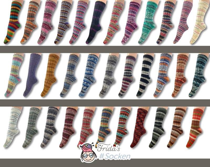 5 Paar Frida's #socken Gestrickte Wollsocken Merino-Polyamid-Mischung Für Damen Und Herren | 2 Größen | 36-40 40-45 34 Farben von WohnkultDeko