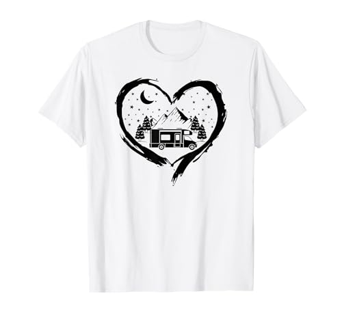 Damen und Herren Herz Camping Reisemobil Wohnmobil T-Shirt Damen und Herren Herz Camping Reisemobil Wohnmobil T-Shirt von Wohnmobil Zubehör Gadgets und Geschenke