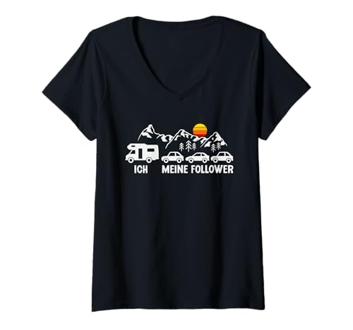 Damen Camping Meine Follower Wohnmobil Camper T-Shirt mit V-Ausschnitt Damen Camping Meine Follower Wohnmobil Camper T-Shirt mit V-Ausschnitt von Wohnmobil Zubehör & Camping Geschenke für Camper