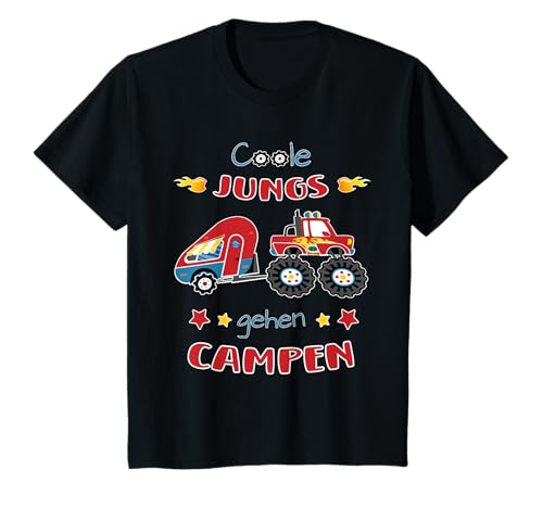 Camping Monster Truck - Coole Jungs gehen campen Jungen T-Shirt Camping Monster Truck - Coole Jungs gehen campen Jungen T-Shirt von Wohnwagen Urlaub Sommer Truck Autos Camper Ferien