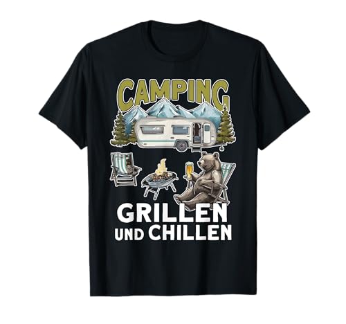 Grillen Und Chillen Camper Spruch Wohnwagen Männer Camping T-Shirt Grillen Und Chillen Camper Spruch Wohnwagen Männer Camping T-Shirt von Wohnwagen Zubehör Camping Geschenk Herren Spruch