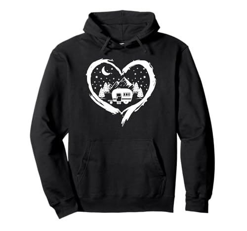 Damen und Herren Herz Camping Wohnwagen Campinganhänger Pullover Hoodie Damen und Herren Herz Camping Wohnwagen Campinganhänger Pullover Hoodie von Wohnwagen Zubehör Gadgets und WoWa Geschenke