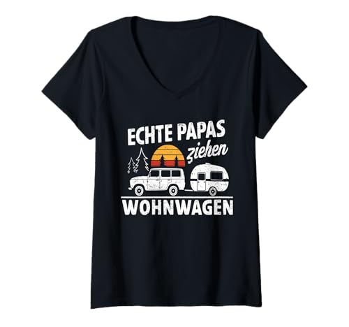Damen Echte Papas ziehen Wohnwagen - Camping Lustige Geschenk T-Shirt mit V-Ausschnitt Damen Echte Papas ziehen Wohnwagen - Camping Lustige Geschenk T-Shirt mit V-Ausschnitt von Wohnwagen Zubehör & Camping Geschenke für Camper.