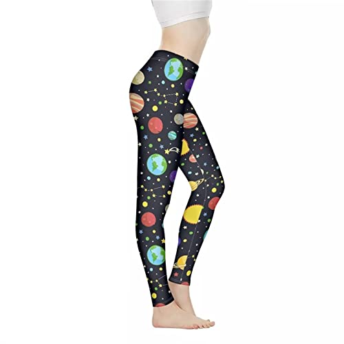 Woisttop Leggings mit hoher Taille für Damen, weich, athletisch, Bauchkontrolle, nicht durchsichtig, Fitness-Strumpfhose, Größe XS-3XL, Space Galaxy, S von Woisttop