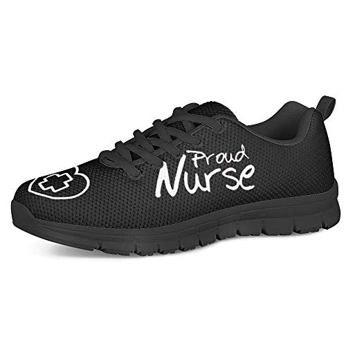 Woisttop Medical Nurse Damen Laufschuhe Leichte Lufttrainer City Road Run Sneakers Schnürschuhe Athletic Gym Walkers Atmungsaktives Schuhwerk, EU38 von Woisttop