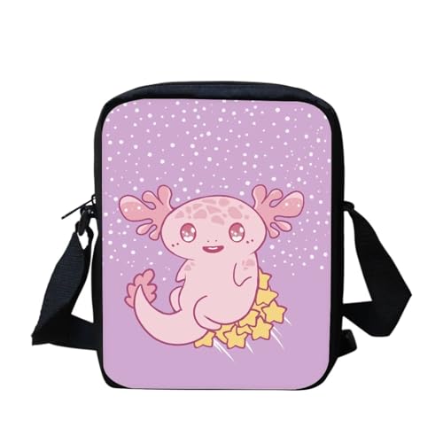 Woisttop Umhängetasche für Damen, Umhängetasche, Geldbörse, Freizeit, Kuriertasche für Reisen, den täglichen Gebrauch, Axolotl von Woisttop