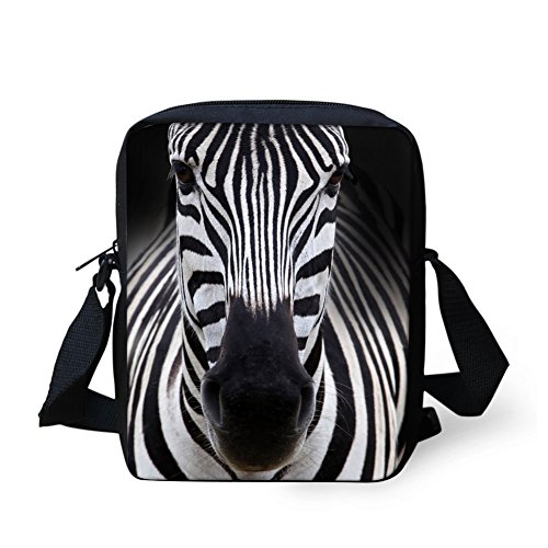 Woisttop Umhängetasche mit französischer Bulldogge, Blumenmuster, klein, für Damen, Teenager, Mädchen, Umhängetasche, Geldbörse, Halter, zebra, Einheitsgröße, Kuriertasche von Woisttop