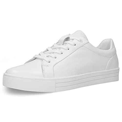 WOJAS Damen Halbschuhe – Damensneaker aus Leder Sneakers mit Schnürsenkeln Schuhe Turnschuhe Casual – Weiß, 46019-59, Gr. 37 von WOJAS