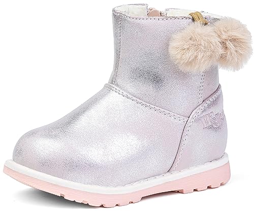 Mädchen Winterschuhe Wärme Gefütterte Schneestiefe Winterstiefel Rutschfest Stiefel Schlupfstiefel Kinderschuhe für den Winter (Rosa, EU Schuhgrößensystem, Kleinkind, Numerisch, M, 26) von Wojtyłko