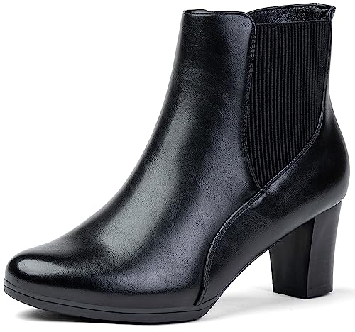 Modische Damen Stiefeletten mit Absatz - Warme Ankle Boots und stilvolle Winterschuhe, Chelsea-Stiefel mit Absatz - Trendige Damenschuhe (eu_footwear_size_system, adult, numeric, medium, numeric_37) von Wojtyłko