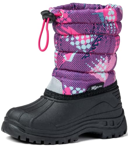 Unisex Winterstiefel | warme Schneestiefel | gefütterte Kinderschuhe | rutschfeste Winterboots/Snowboots für Winter (Rosa, EU Schuhgrößensystem, Kleinkind, Numerisch, M, 25) von Wojtyłko