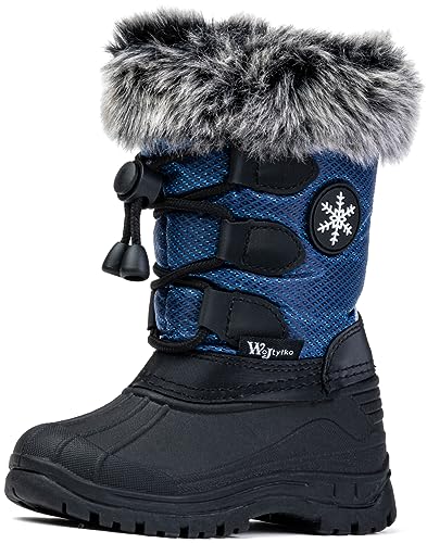 Warm Rutschfeste Winterstiefel für Mädchen, Kinderschuhe Fütterung Gefütterte – Schneestiefel, Snowboots für Winter (EU Schuhgrößensystem, Jugendliche, Numerisch, M, 35) von Wojtyłko