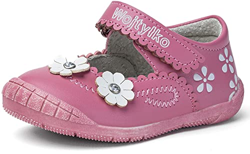 Wojtyłko Ballerinas für Mädchen Mary Jane mit Lederinnensohle Mädchenschuhe mit Klettverschluss süß und bequem (Rosa, eu_Footwear_Size_System, Toddler, Numeric, medium, Numeric_23) von Wojtyłko