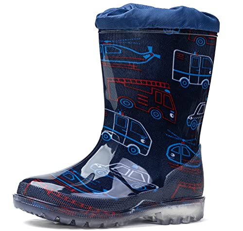 Wojtyłko Coole Jungen Gummistiefel mit Auto-Motiven - Wasserdicht & Stilvoll - Perfekt für Regentage und Outdoor-Abenteuer! (eu_footwear_size_system, toddler, numeric, medium, numeric_25) von Wojtyłko