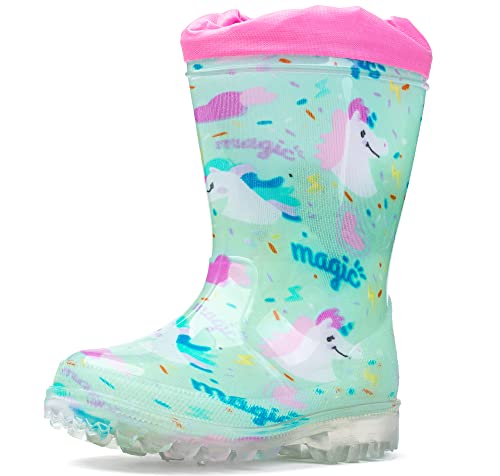 Wojtyłko Einhornmädchen-Gummistiefel - Magisch, Modisch & Regenfest! (Grün, EU Schuhgrößensystem, Jugendliche, Damen, Numerisch, M, 36) von Wojtyłko