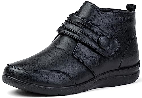 Wojtyłko H-Weite Damen Chelsea Boot mit Klettverschluss Frauen Stiefeletten breite Schuhweite warm und bequeme (eu_footwear_size_system, adult, numeric, x_wide, numeric_37) von Wojtyłko