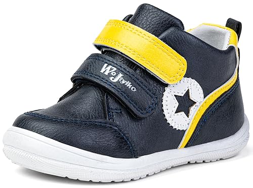 Wojtyłko Klettschuh Turnschuhe mit Innensohle aus Leder Sneaker für Jungen Kinderschuhe mit Klettverschluss Schuhe mit hohem Schaft (EU Schuhgrößensystem, Kleinkind, Numerisch, M, 22) von Wojtyłko