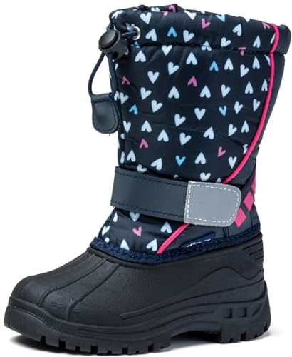 Wojtyłko Mädchen Winterstiefel | warme Schneestiefel | gefütterte Kinderschuhe | rutschfeste Winterboots/Snowboots für Winter (Navy Blau, EU Schuhgrößensystem, Kleinkind, Numerisch, M, 25) von Wojtyłko