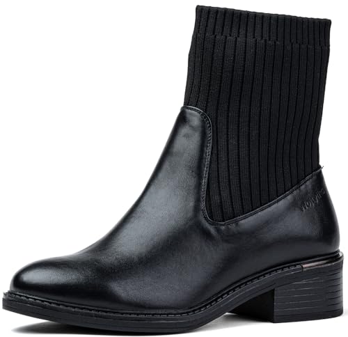 Wojtyłko Stiefel Damen | warme Winterschuhe | Chelsea Boots mit Absatz | Winterstiefel | Boots | elastische Stiefeletten (EU Schuhgrößensystem, Erwachsene, Numerisch, M, 41) von Wojtyłko