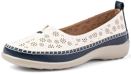 Wojtyłko WK Damen Sommerschuhe | Mokassins | bequem | anmutig | Licht | durchbrochen | weich (Weiß, EU Schuhgrößensystem, Erwachsene, Numerisch, M, 39) von Wojtyłko
