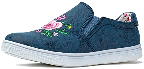 Wojtyłko WK Schlupfschuhe für Mädchen modische Halbschuhe mit Lederinnensohle Schlupf Ballerinas (Marine, EU Schuhgrößensystem, Kleinkind, Numerisch, M, 33) von Wojtyłko