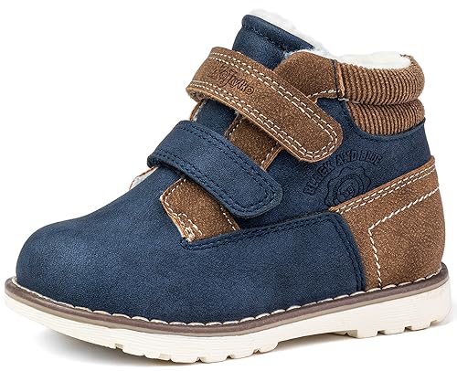 Wojtyłko Winterstiefel mit Klettverschluss Kinderschuhe für den Winter Schneestiefel Winterschuhe warm Gefüttert Stiefelette (EU Schuhgrößensystem, Kleinkind, Numerisch, M, 20) von Wojtyłko