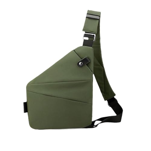 Anti-Diebstahl-Reisetasche, kleine Schultertasche für Herren und Herren, Umhängetasche, schmale Umhängetasche, Umhängetasche, Reisetasche für Damen, rechte Schulter, armee-grün, Left Shoulder von Wokii