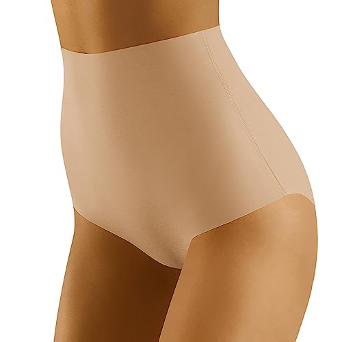 Wolbar Dame Slip Hoher Bund Shapewear Klassisch Nahtlos Unterhose WB441, Beige,XL von Wol-Bar