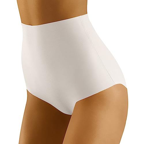 Wolbar Dame Slip Hoher Bund Shapewear Klassisch Nahtlos Unterhose WB441, Weiß,XL von Wol-Bar