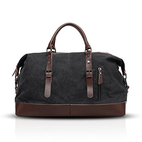 WolFum Retro-Reisetasche, große Tragetasche, Canvas-Tasche, Wochenendtasche für Damen und Herren, tragbare Umhängetasche, robuste Handtasche, Umhängetaschen für Arbeit, Fitnessstudio, Arbeit, Pendeln, von WolFum