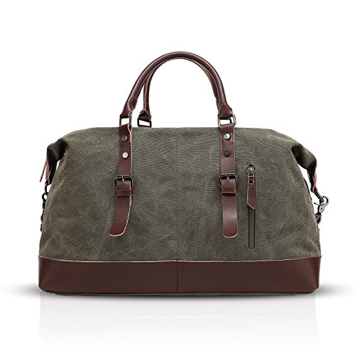 WolFum Retro-Reisetasche, große Tragetasche, Canvas-Tasche, Wochenendtasche für Damen und Herren, tragbare Umhängetasche, robuste Handtasche, Umhängetaschen für Arbeit, Fitnessstudio, Arbeit, Pendeln, von WolFum