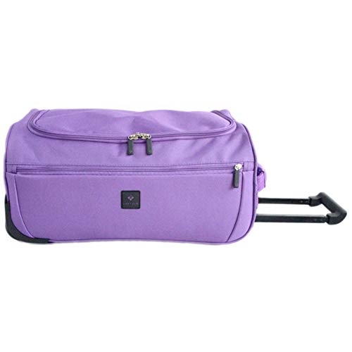 WolFum ZHANGQIANG Damen-Reisetaschen, Damen-Handgepäck mit Rollen, Trolley, Wochenend-Geldbörse, leicht (Farbe: Grau, Größe: 50 x 35 x 25 cm), doppelter Komfort von WolFum