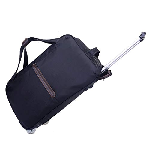 WolFum ZHANGQIANG Gepäcktasche mit Rollen, Trolley-Kabine, zugelassen für Männer und Frauen, Reisen (Farbe: Schwarz, Größe: 49 x 30 x 27,5 cm). Doppelter Komfort von WolFum