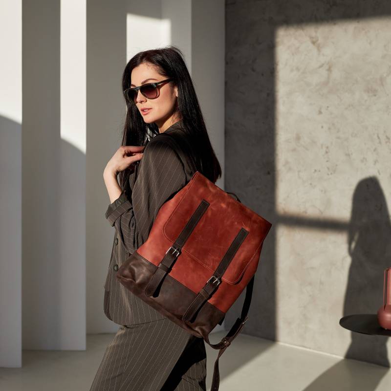 Monogramm Rucksack Geldbörse, Leder Frauen, Handgemachte Rucksack, Laptop City Reiserucksack von WolaStore