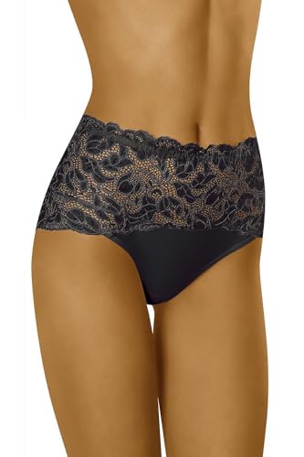 Wolbar WB414 Dame Slip Unterhose Hoher Bund Unterwäsche, Schwarz,M von Wolbar