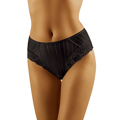 Wolbar Bequemer Damen Maxi-Slip Mit Spitze WB39, Schwarz,XL von Wolbar