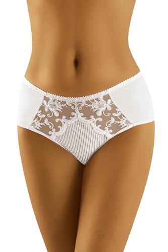 Wolbar Dame Slip Klassisch Spitze Dessous Unterhose WB444, Weiß,M von Wolbar