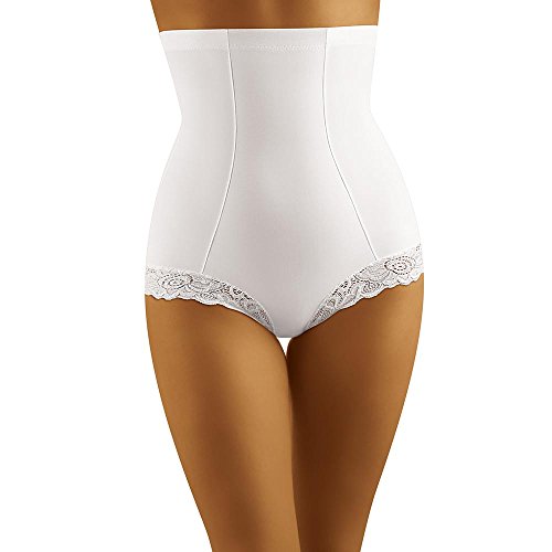 Wolbar Dame Slip Shapewear Hoher Bund Klassisch Figurformend Shaping-Effekt Elastisch WB36 Weiß L von Wolbar