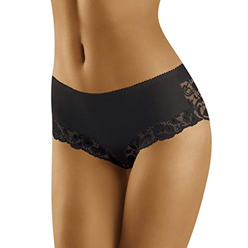 Wolbar Dame Slip Unterhose Spitze Unterwäsche WB432, Schwarz,XL von Wolbar