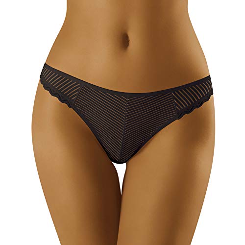 Wolbar Dame String Unterhose Unterwäsche WB117, Schwarz,L von Wolbar