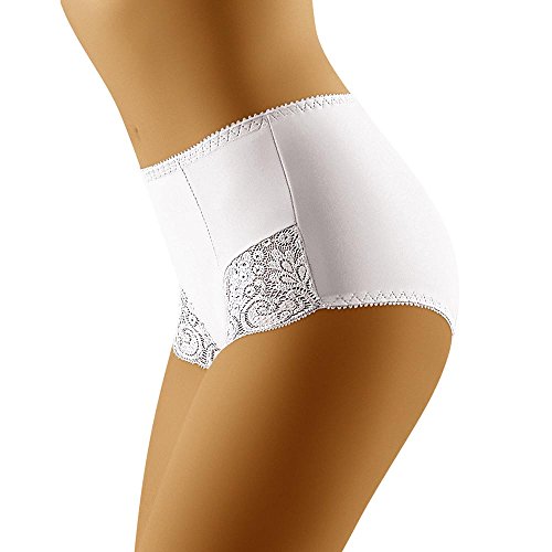 Wolbar Damen Figurformender Miederslip Mit Spitzeneinsatz WB33, Weiß,XL von Wolbar