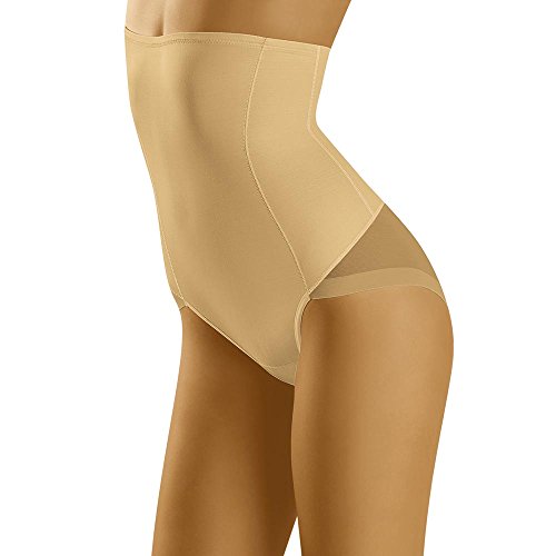 Wolbar Damen Sexy Shapewear-Slips Spitze Miederslip Hohe Taille Figurformende WB145, Beige,L von Wolbar