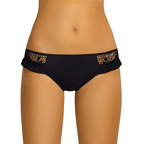 Wolbar Damen Hipster String Aus Tüll WB60, Schwarz,L von Wolbar