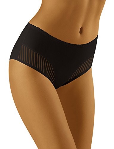 Wolbar Damen Slips Panties Höschen Hohe Taille Slips Hoher Taillenslip Bauchkontrolle Glatte Beschichtete Für Den Alltag Unterhosen Maxi-Slip WB129, Schwarz,XXL von Wolbar